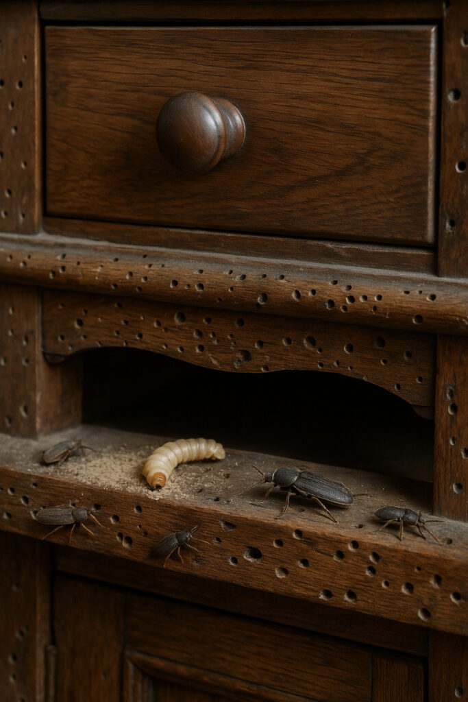 Quels insectes xylophages attaquent les meubles anciens ?