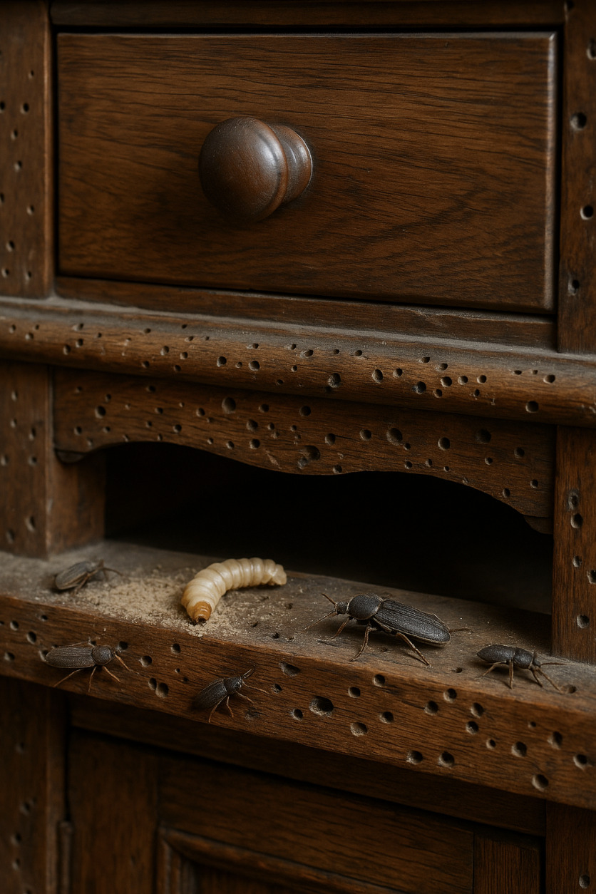Quels insectes xylophages attaquent les meubles anciens ?