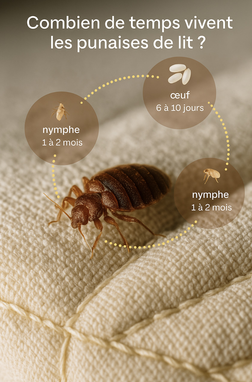 combien de temps vivent les punaises de lit