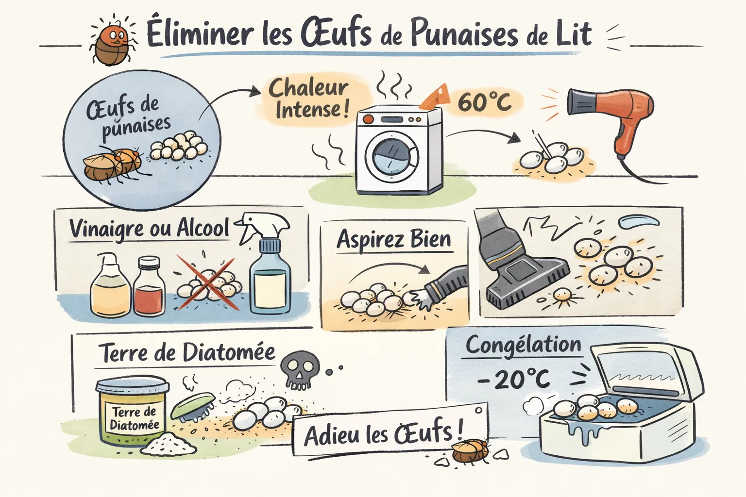 5 astuces pour détruire les œufs de punaises de lit